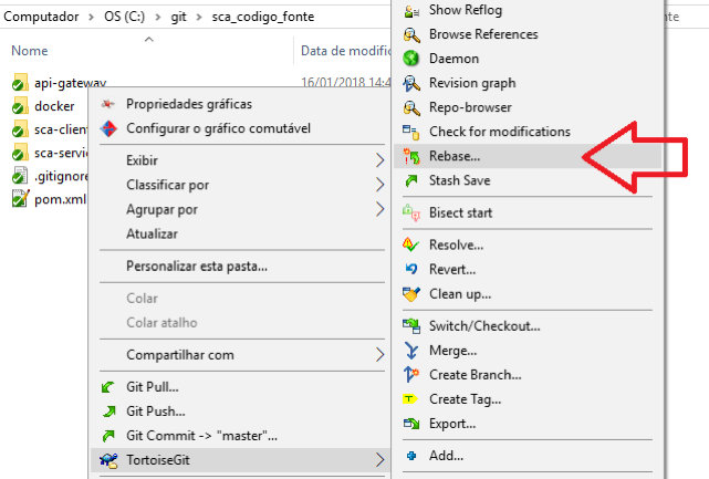 tortoisegit rebase menu